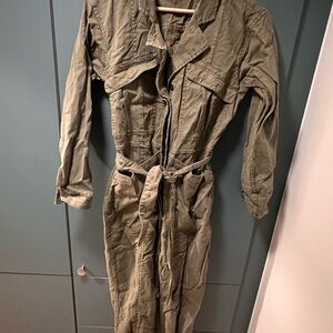 Alex Mill Standard Jumpsuit with Belt - Olive Green - Small